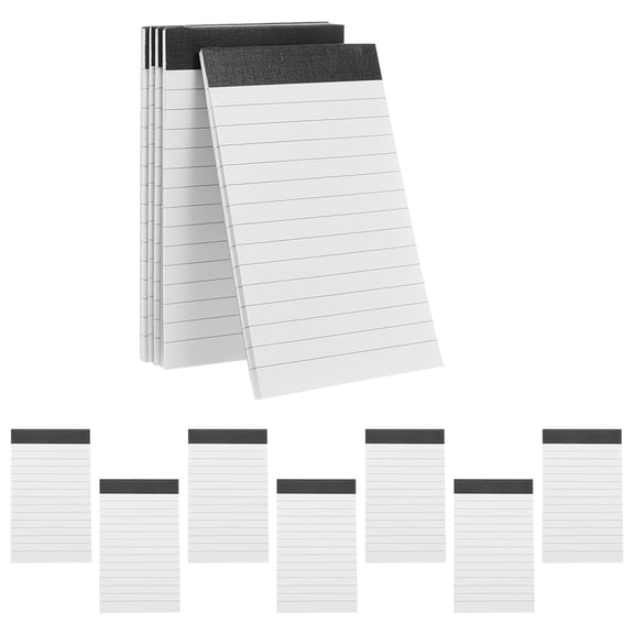 HONMEET 12Pcs Small Writing Pads for Work White Wide Ruled Notepads with Removable Sheets
