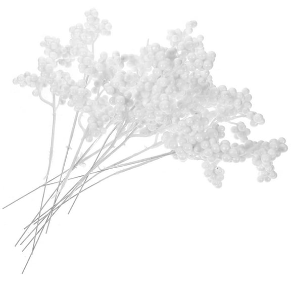HONMEET White Artificial Berry Branches for Christmas Wreath and Flower Arrangement Decor