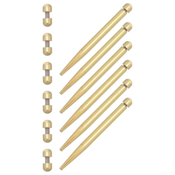 HONMEET 12Pcs Golden Steel Standoff Screws for Photo Frame Support with Stable Wall Mount Hardware