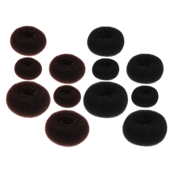 HONMEET 12Pcs Hair Donut Bun Shapers Multi Color Easy Styling Donut Rings for All Hair Types