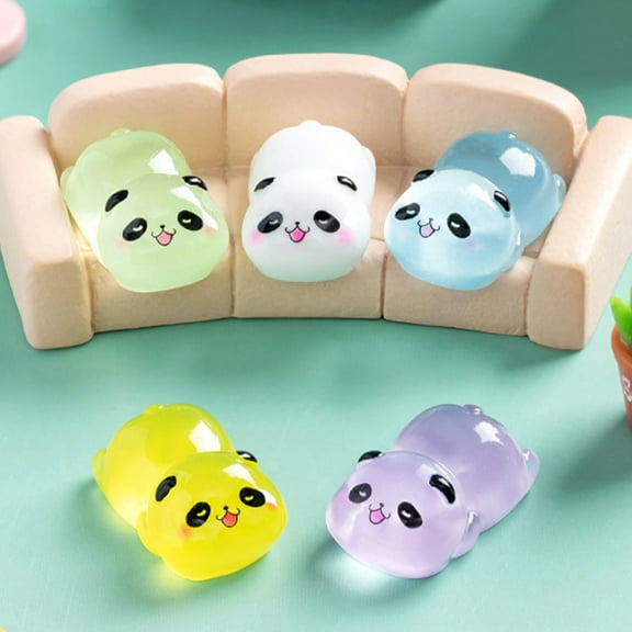 HONMEET Animal Lovers Mini Panda Figurines Resin Assorted Color 12Pcs 1.02X0.59X0.47In