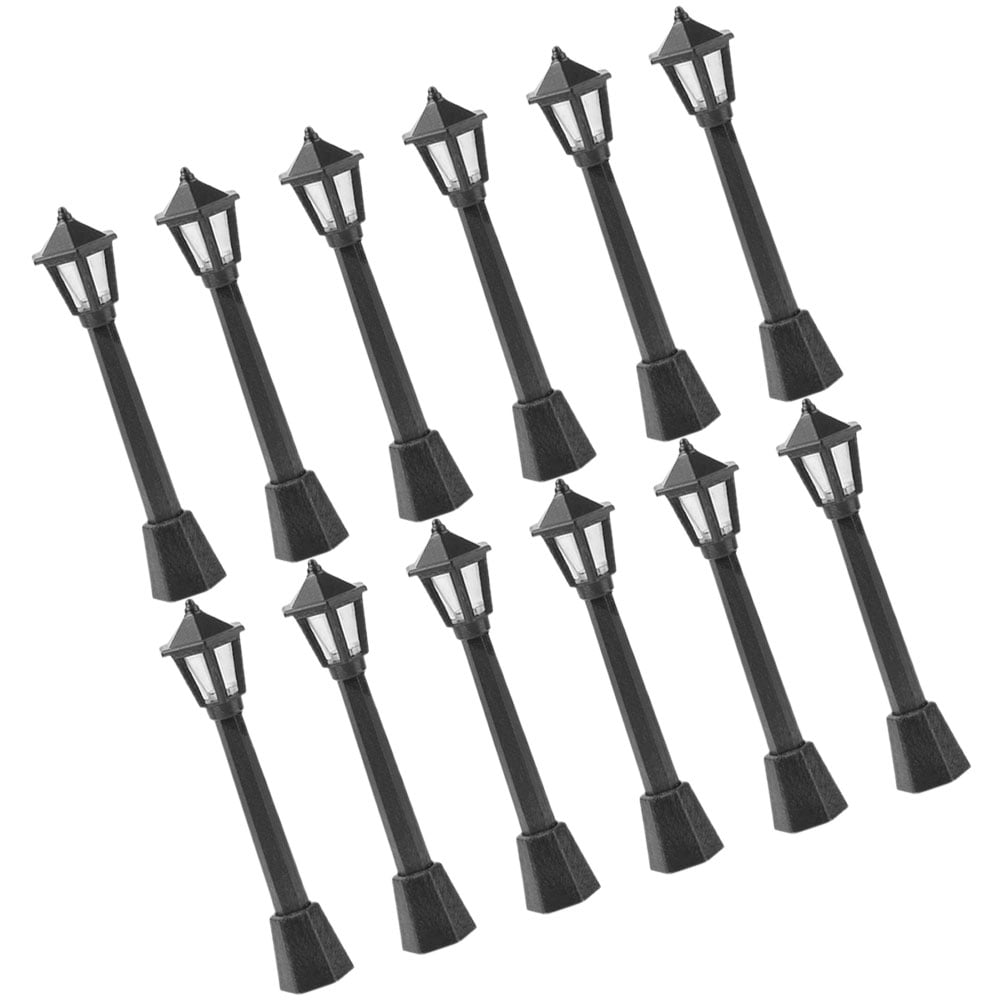 HONMEET 12pcs Mini Street Lamp Model Set for Dollhouse Accessories ...