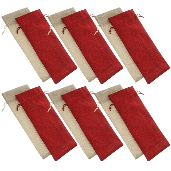 HONMEET 12Pcs Wine Bag Pouches with Drawstring Assorted Color Stylish Carrying Bags for Wine