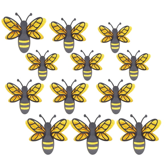 HONMEET 12Pcs Removable Multi Color Bee Wall Decals Stickers 3D Bee Wall Decor for Living Room