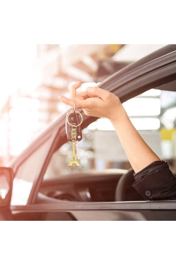 12Pcs Retro Keychain Key Decor Golden Eiffel Tower Shape for Decoration