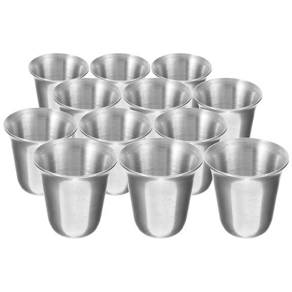 HONMEET 12Pcs Small Metal Cups Stainless Steel Stackable Design for Ceremony Supplies