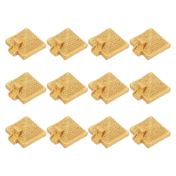 HONMEET 12Pcs Small Golden Resin Pyramid Figurine for Desk and Shelf Decoration