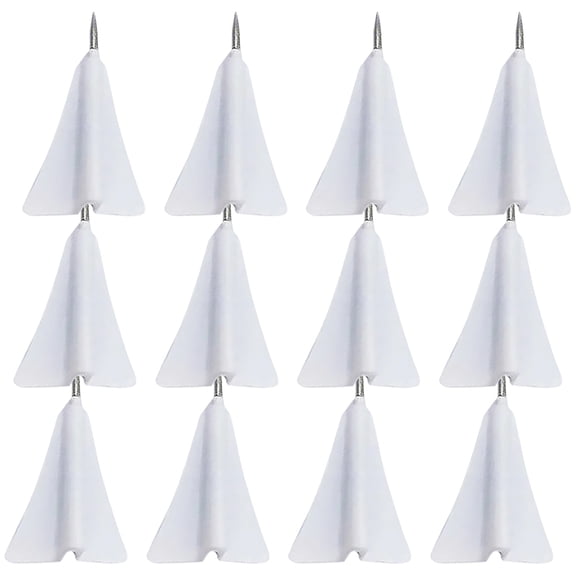 HONMEET Push Pins White ABS Steel Map Markers 12 Pieces for Bulletin Boards, Maps, Office and Home Use