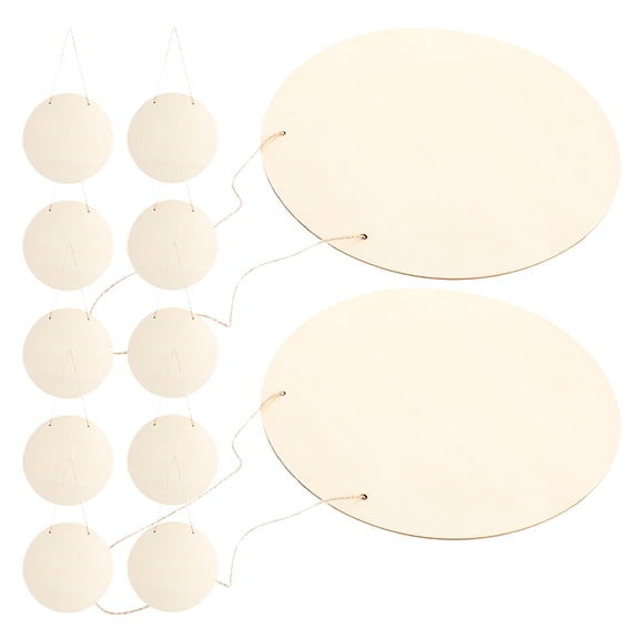HONMEET 12Pcs Unfinished Round Wood Sign Blanks for Painting Hanging Plaques and Home Decoration