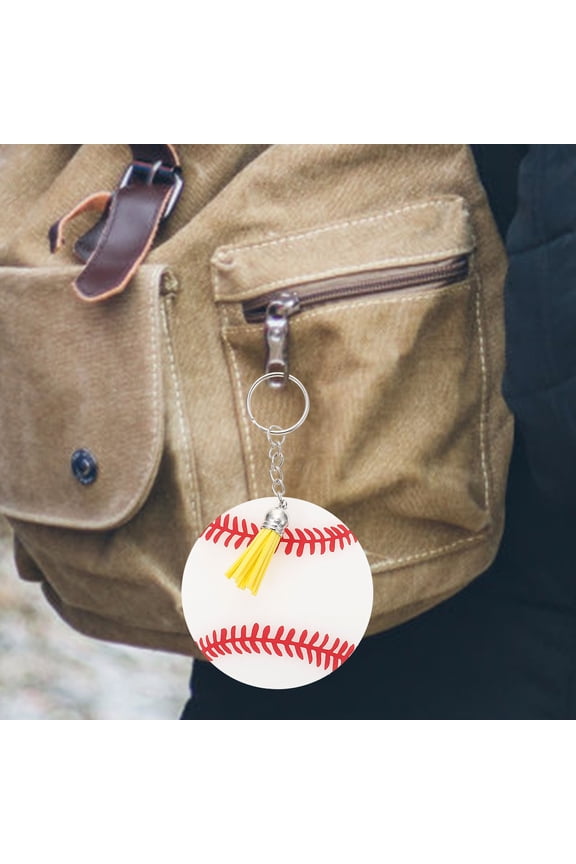 Baseball Keychain Party Favors 12 Sets Acrylic White Stylish Key Holder for Key Management