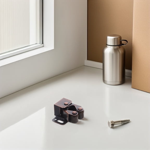 HONMEET 12 Sets Double Roller Catch Cabinet Latch with Spring Loaded Lock for Secure Cabinet Doors