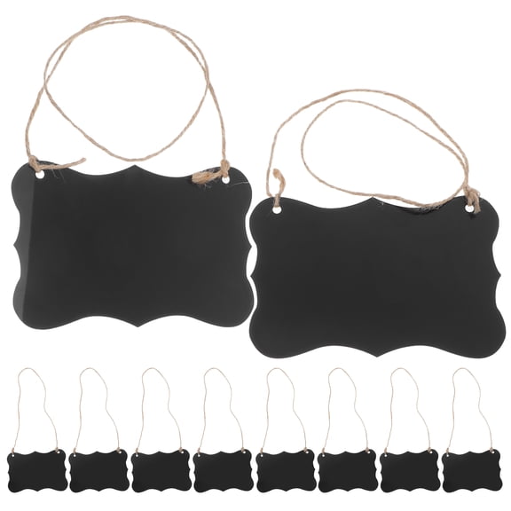 HONMEET 12pcs Chalkboard Sign Board Acrylic Black Rectangular Hanging Decor for Home