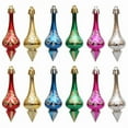 thumbnail image 1 of HONMEET 12pcs Christmas Finial Hanging Ornaments - Shatterproof Colorful Plastic Baubles for Festive Holiday Indoor Decoration, 1 of 8