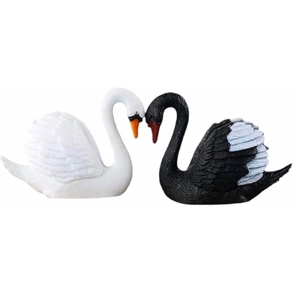 TABLZONE Swan Figurine Table Decorations PVC Assorted Colors Indoor Outdoor Home Decor Set of 12 Pieces
