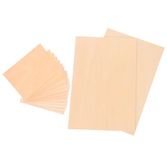 HONMEET 14-Piece Basswood Craft Sheets Set Beige for Woodworking, Model Building, Art Projects and Crafts