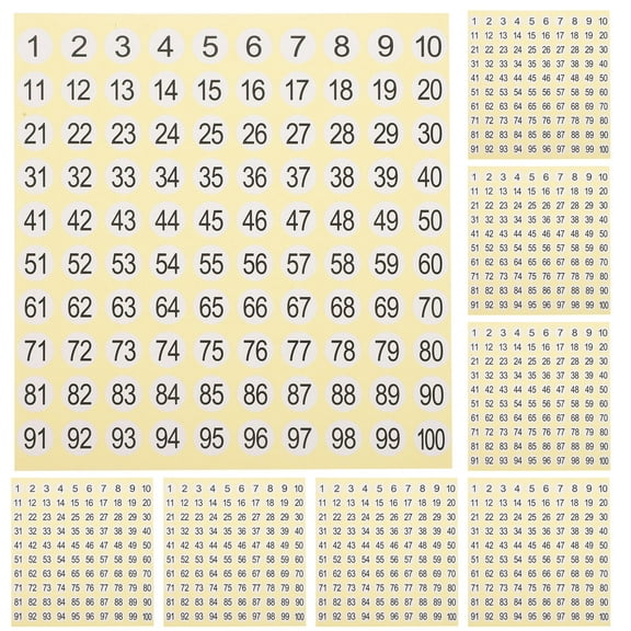 HONMEET 15 Pack Consecutive Number Sticker Khaki for Classification Labeling 0.4in Diameter