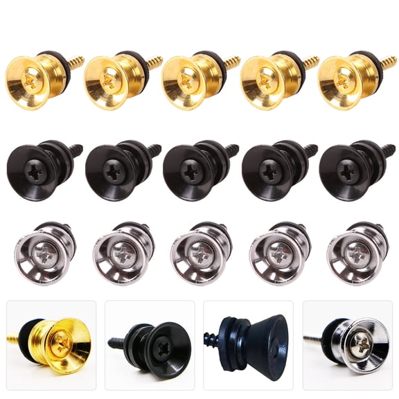 HONMEET 15-Piece Metal Guitar Strap Pegs End Pins Set with Cushion for Electric Guitar Accessories