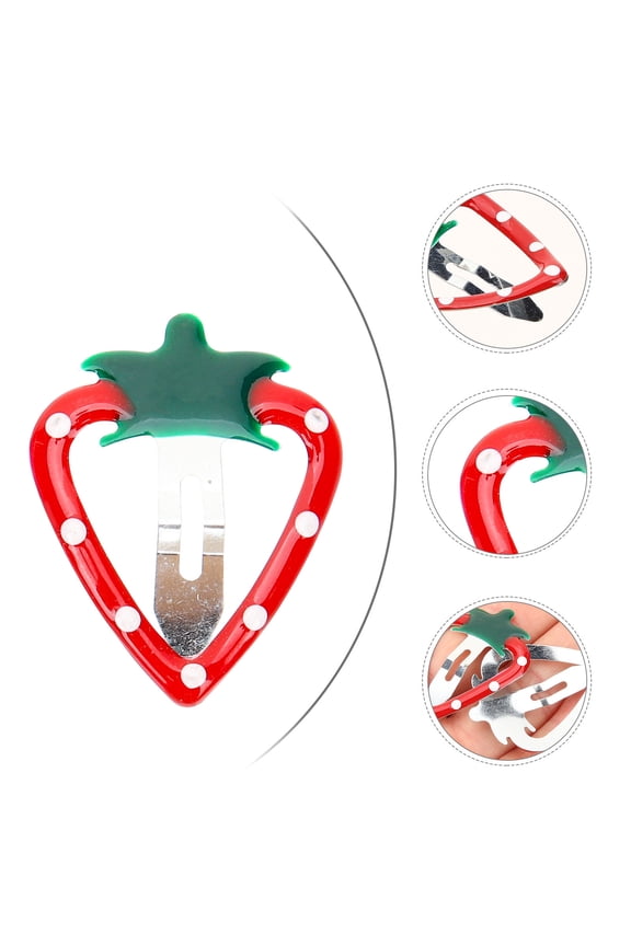 15Pcs Strawberry Items Multi Colored Metal Hair Accessories for Children
