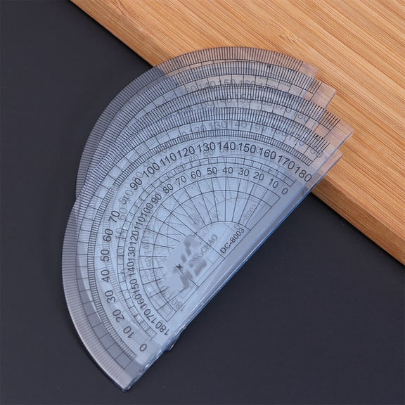 HONMEET 15Pcs Thick Plastic Protractor Ruler Half Circle Design for Precise Math and Painting Measurements