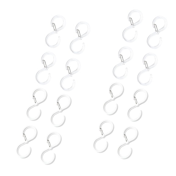 HONMEET 16Pcs Bathroom Curtain Locking Hooks Metal Shower Hanger with S-Shaped Design Assorted Colors
