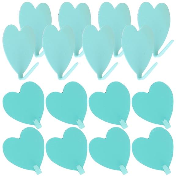 HONMEET 16Pcs Decorative Heart Shaped Hooks Iron Wall Hooks for Clothes Towels Hats