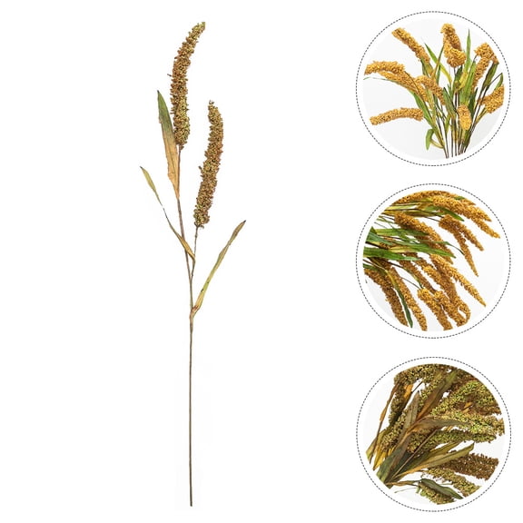 HONMEET Dried Wheat Stalks Green PU PVC Iron Brighten for Indoor Outdoor
