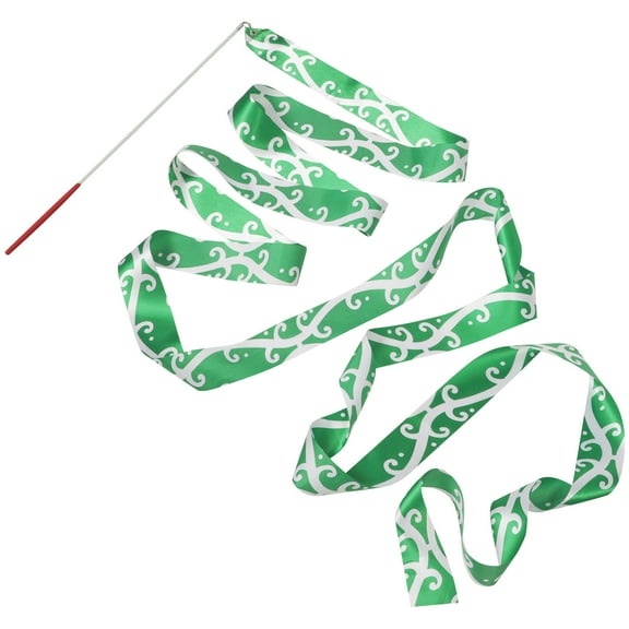 HONMEET Green Wide Dance Ribbon for Gymnastics, Rhythmic Gymnastics & Performance, 1 Pack Silk Ribbon Equipment