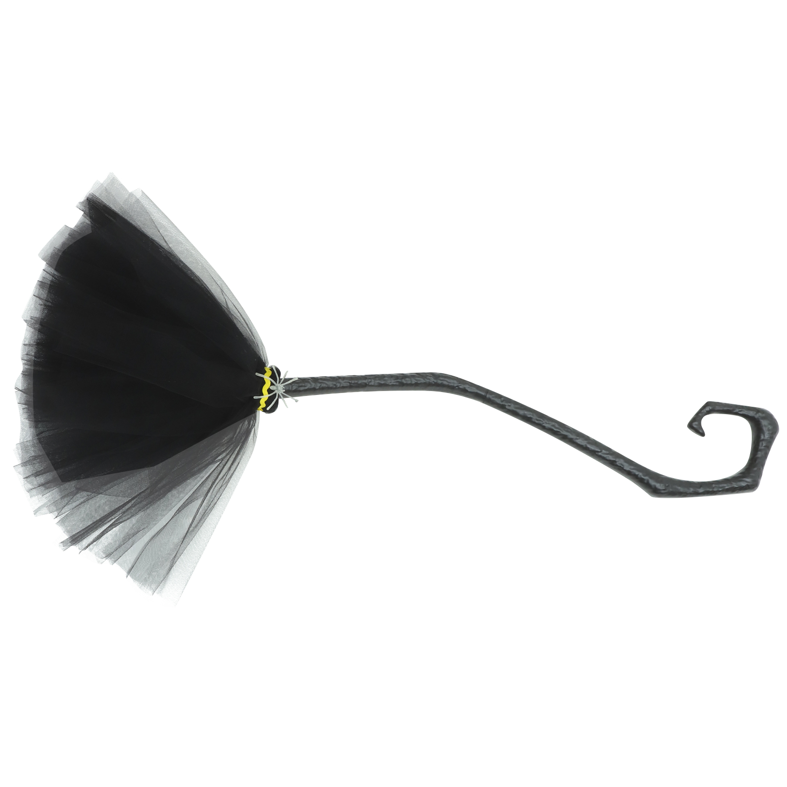 Balai De Sorcière Halloween - Poignée Démontable, Tête En Tulle/dentelle - Longueur Totale ~90 Cm - Accessoire Déguisement Et Décoration Fête - Couleur Aléatoire