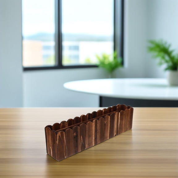 HONMEET  Rustic Wood Window Box Planter Dark Brown Indoor Plants Storage 1Pcs