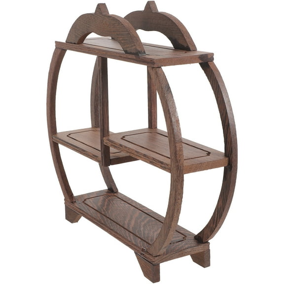 HONMEET Wooden Coffee Display Shelf for Collectors - 1 Set, Stylish Storage Solution for Home and Office