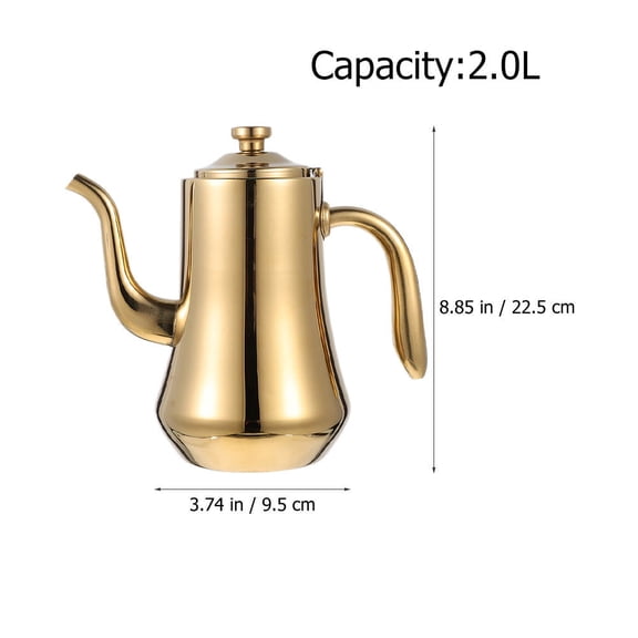 HONMEET Stainless Steel Stovetop Tea Kettle, Golden Finish, 1-Piece, Suitable for Gas and Electric Stoves