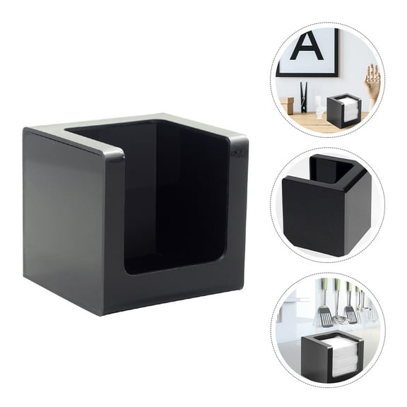 HONMEET 1Pack Rectangular Black Acrylic Facial Tissue Holder Box for Car Use Indoor Setting