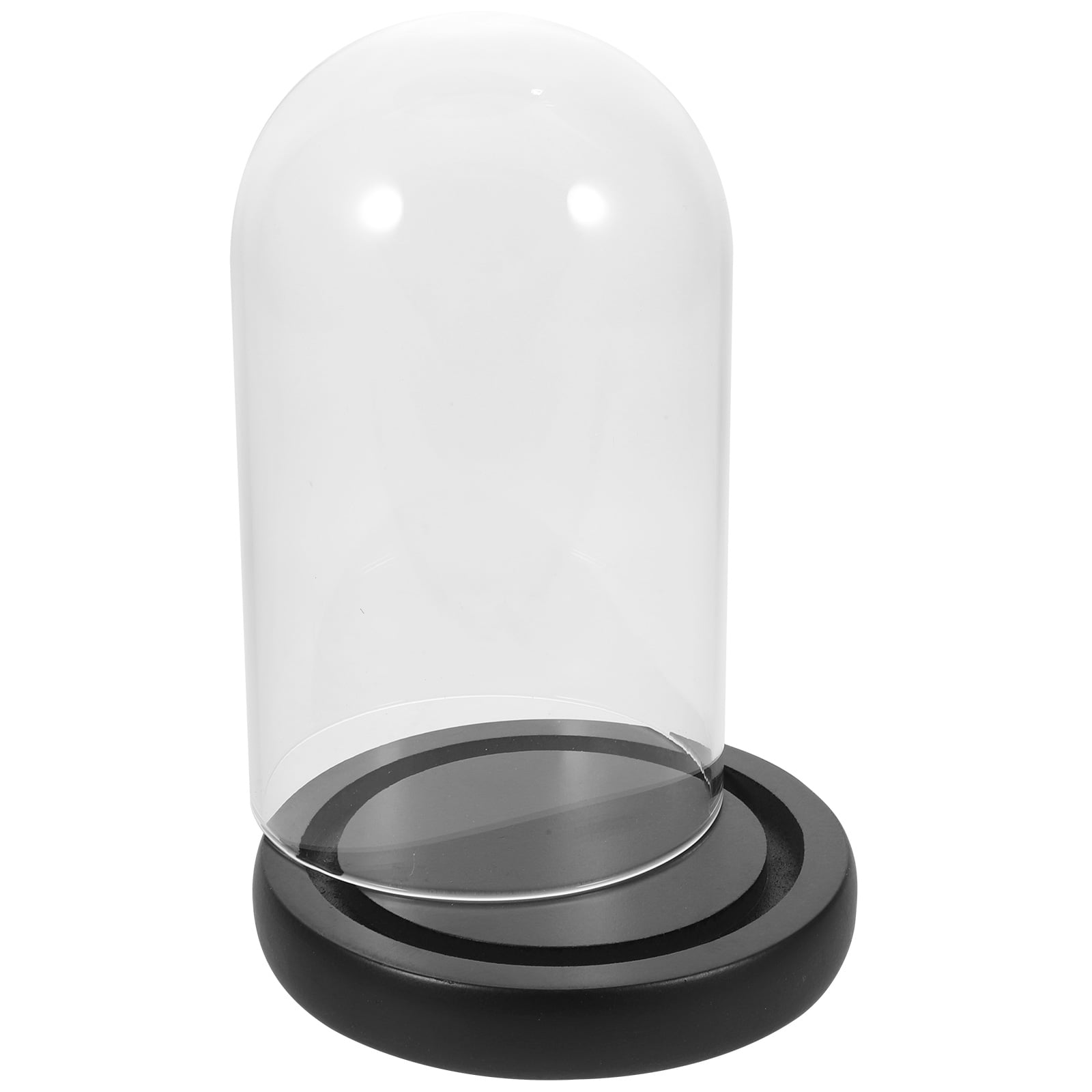 HONMEET 1Pack Display Riser Glass Dome Display Square Black Wood ...