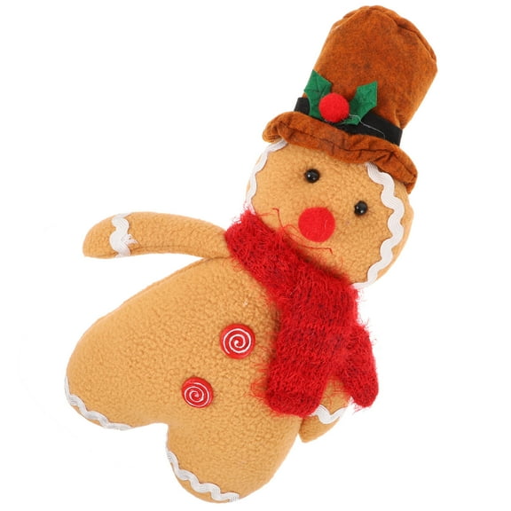 HONMEET 1Pack Gingerbread Man Figurines Multi Color 30X20X10in Cloth Material For Christmas Tree Hugging Decorations