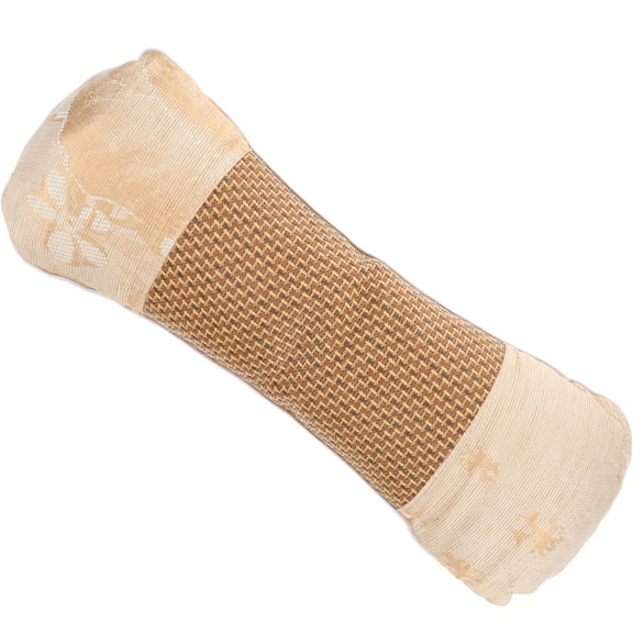 HONMEET 1Pack Golden Cotton Ice Silk Mat Roll Neck Roll Pillow Cool and Comfortable for Sleeping