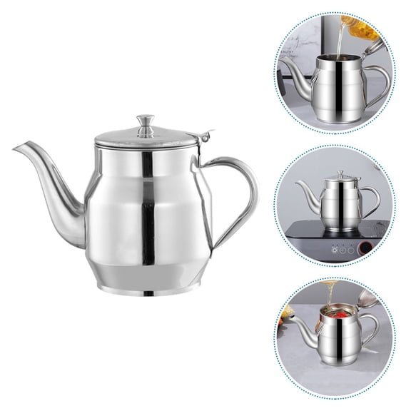 HONMEET Stainless Steel Oil Dispenser with Ergonomic Handle, Compact Kitchen Bottle for Cooking and Storage