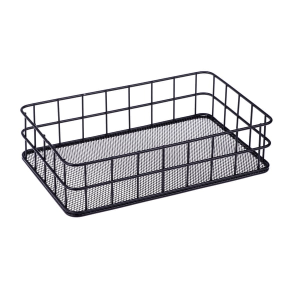HONMEET Black Mesh Storage Basket 1-Pack Rectangular Organizer for Home, Office, Kitchen, Closet, Desk, and Storage Solutions