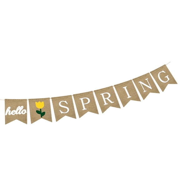 HONMEET 1Pack Multi-Colored Swallowtail Banner Linen Spring Party Hanging Decorations Spring Decor