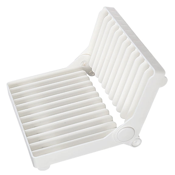 HONMEET Foldable White Dish Drying Rack for Kitchen Countertop, PP Material, Space-Saving Design, Easy to Clean and Store