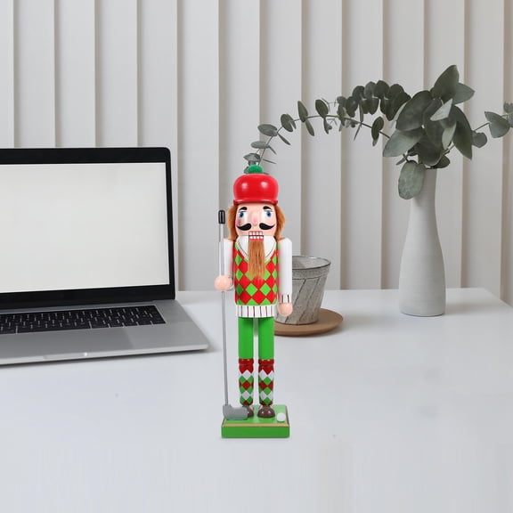 HONMEET Traditional Wood Nutcracker Ornament Green 1Pack