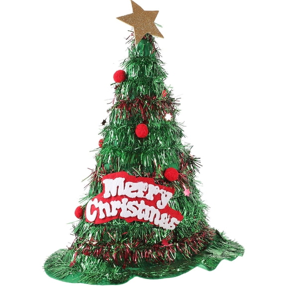 HONMEET Hat Tree Topper Santa Hat Christmas Tree Shape Green Pet 1Set 15.7x11.8in