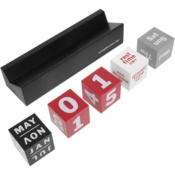 HONMEET Memoscape Calendar Block Perpetual Block Calendar Wood 1Pcs