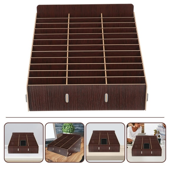 HONMEET Classroom Organizer Separated Phone Box Dark Brown Wood 1Pcs 10*7*2Cm For Each Compartment