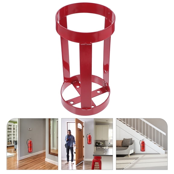 HONMEET Car Fire Extinguisher Mount Bracket Fire Extinguisher Mounting Bracket Red Steel 1Set