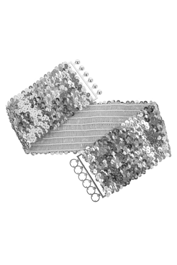 Wide Waistband with Sequin Metal Detail for Women, Polyester Party Belt, 11.8x2.8x0.4 Inches, 1 Pack