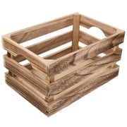 HONMEET 1Pack Large Wood Crate Box Handmade Storage Organizer for Homeowners