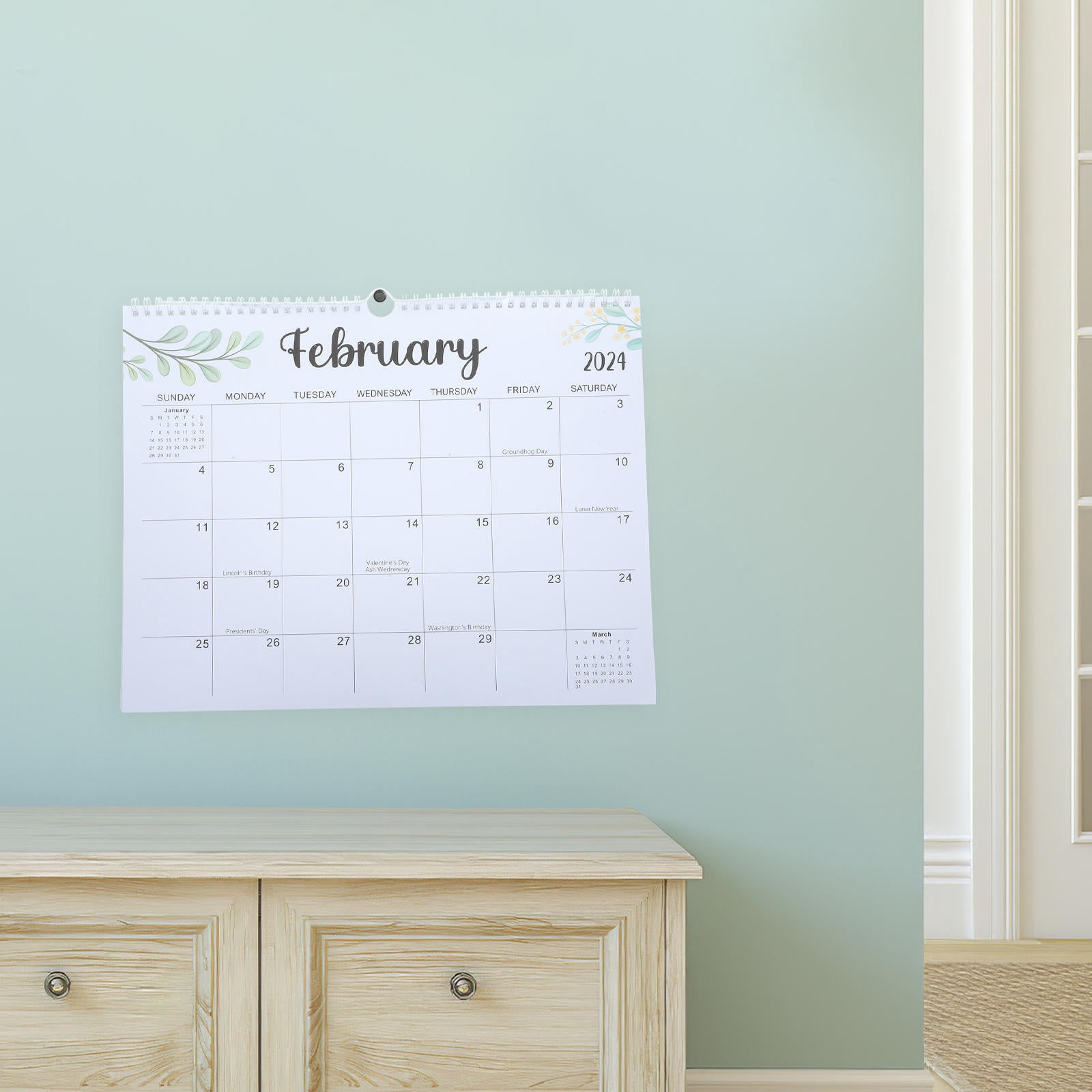 Rectangular Calendar Picture HONMEET 1Pack White Rectangular Wall Calendar with Schedule ...