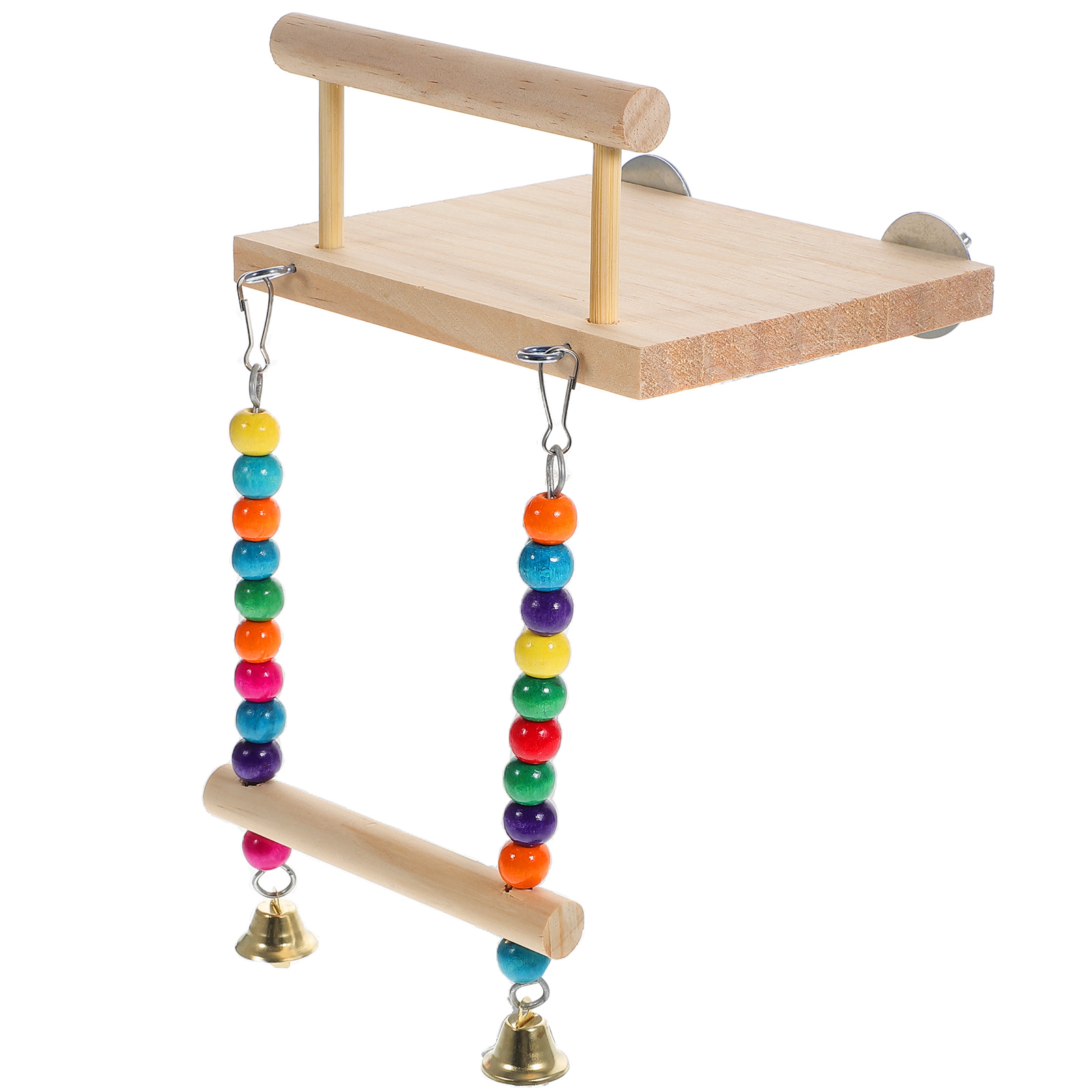 Curated visual reference: Gallery Detail: Honmeet Parrot Stand Perch Wooden Bird Swing Khaki 1Set