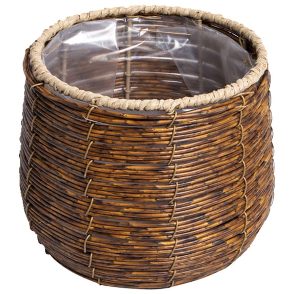 HONMEET Brown Rattan Bread Basket for Kitchen Storage, Decorative Woven Organizer for Desktop and Sundries