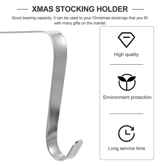 HONMEET Metal Christmas Stocking Holder for Fireplace Mantel, Holiday Decor Hook and Storage Accessory
